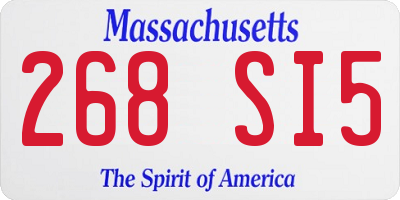 MA license plate 268SI5