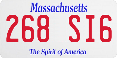 MA license plate 268SI6