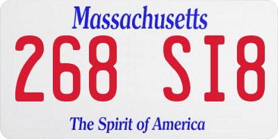 MA license plate 268SI8