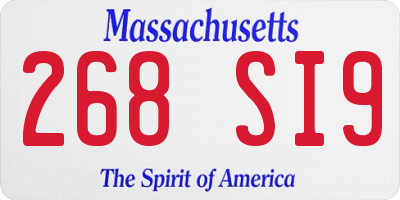 MA license plate 268SI9