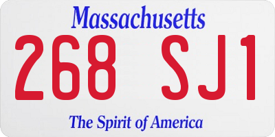 MA license plate 268SJ1