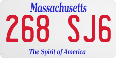 MA license plate 268SJ6