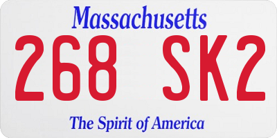 MA license plate 268SK2