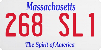 MA license plate 268SL1