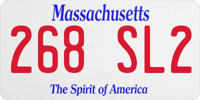 MA license plate 268SL2