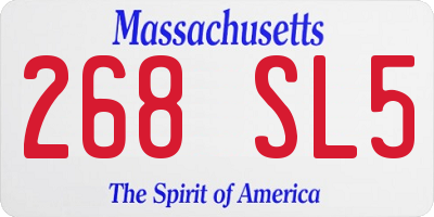 MA license plate 268SL5
