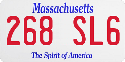 MA license plate 268SL6