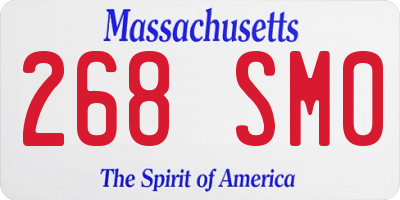MA license plate 268SM0