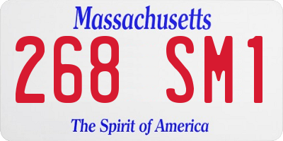 MA license plate 268SM1