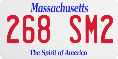 MA license plate 268SM2