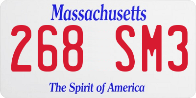 MA license plate 268SM3