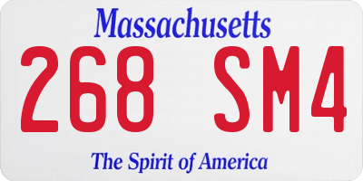 MA license plate 268SM4