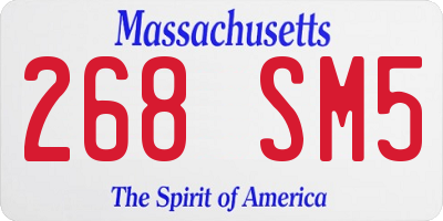 MA license plate 268SM5