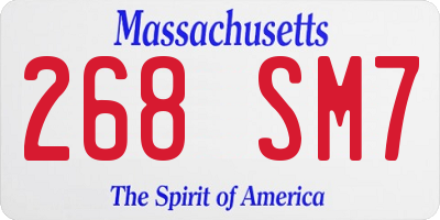 MA license plate 268SM7