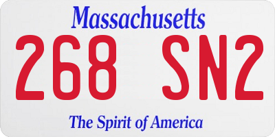 MA license plate 268SN2