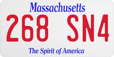 MA license plate 268SN4