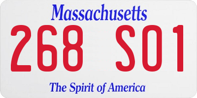 MA license plate 268SO1
