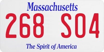 MA license plate 268SO4