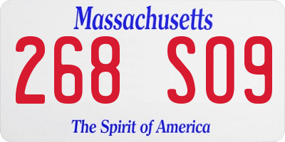 MA license plate 268SO9