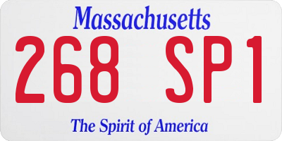 MA license plate 268SP1