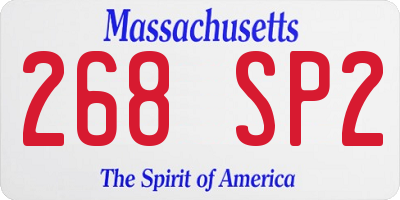 MA license plate 268SP2