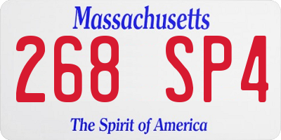 MA license plate 268SP4