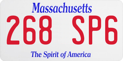 MA license plate 268SP6