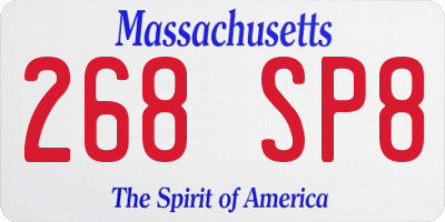 MA license plate 268SP8