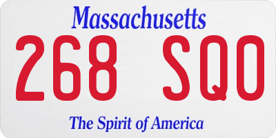 MA license plate 268SQ0