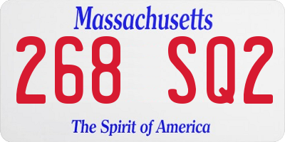 MA license plate 268SQ2