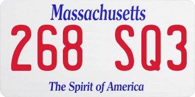 MA license plate 268SQ3