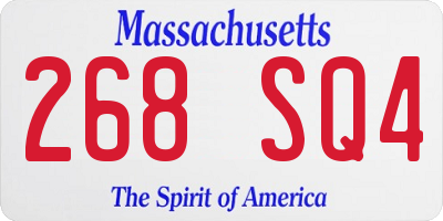 MA license plate 268SQ4