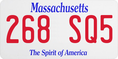 MA license plate 268SQ5
