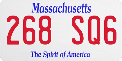 MA license plate 268SQ6