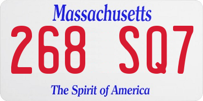 MA license plate 268SQ7