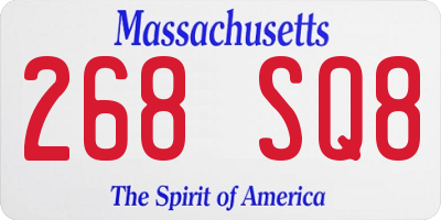 MA license plate 268SQ8