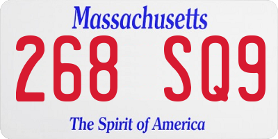 MA license plate 268SQ9