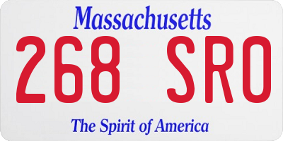 MA license plate 268SR0