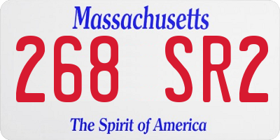 MA license plate 268SR2