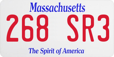 MA license plate 268SR3