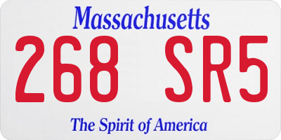 MA license plate 268SR5