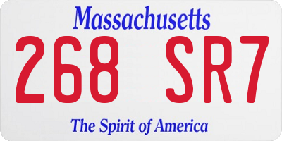 MA license plate 268SR7