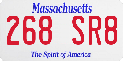 MA license plate 268SR8