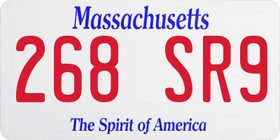 MA license plate 268SR9
