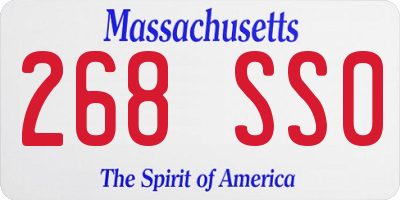 MA license plate 268SS0