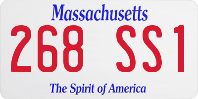 MA license plate 268SS1