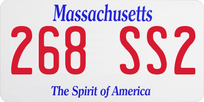 MA license plate 268SS2