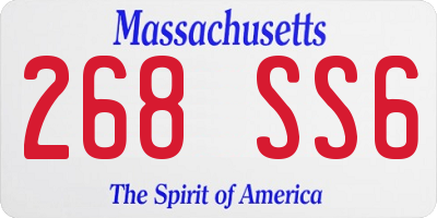 MA license plate 268SS6