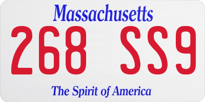 MA license plate 268SS9