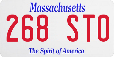 MA license plate 268ST0